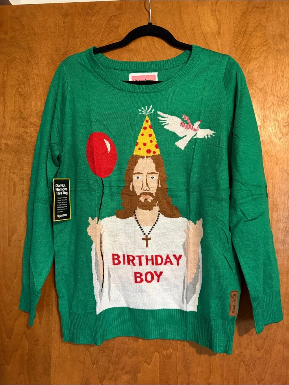 Birthday Boy Jesus Green Holiday Christmas Sweater Tipsy Elves